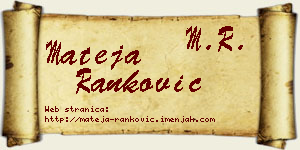 Mateja Ranković vizit kartica